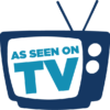A television showing the text As Seen on TV